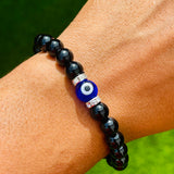 Black Obsidian Evil Eye Bracelet