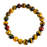 Mixed Tiger Eye Bracelet - 8mm Round