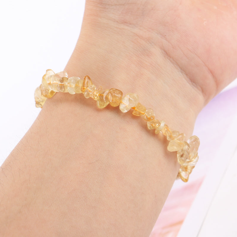 citrine crystal bracelet on wrist